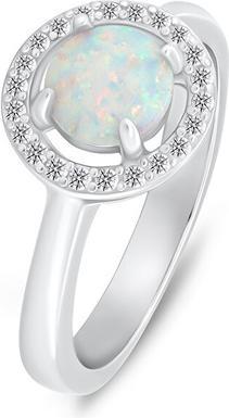 Image du produit Brilio Silver - Delicate silver ring with opal and zircons RI108W - Circuit : 52 mm (52)