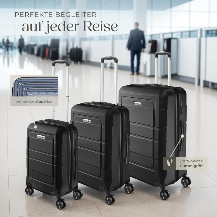 Image du produit tectake Set de valises rigides BRICE 3 pièces avec serrure à code (111 l)