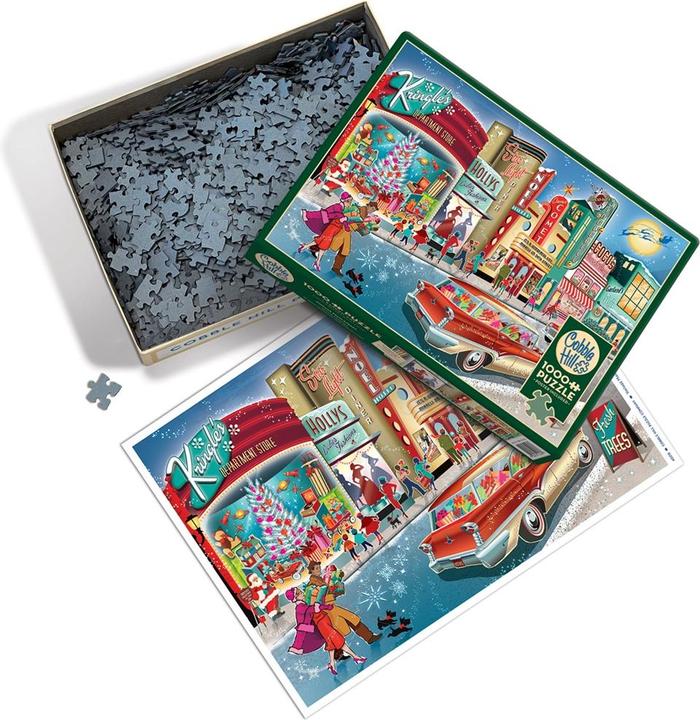 Actual product image Cobble Hill Vintage Christmas shopping 1000 parts (1000 pieces)