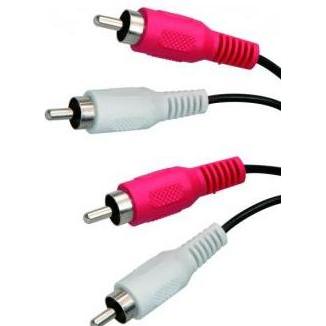 Logo Audio Kabel 2x Cinch-Stecker - 2x Cinch-Stecker, 1.5m, schwarz (1.50 m, Cinch), Cavo audio