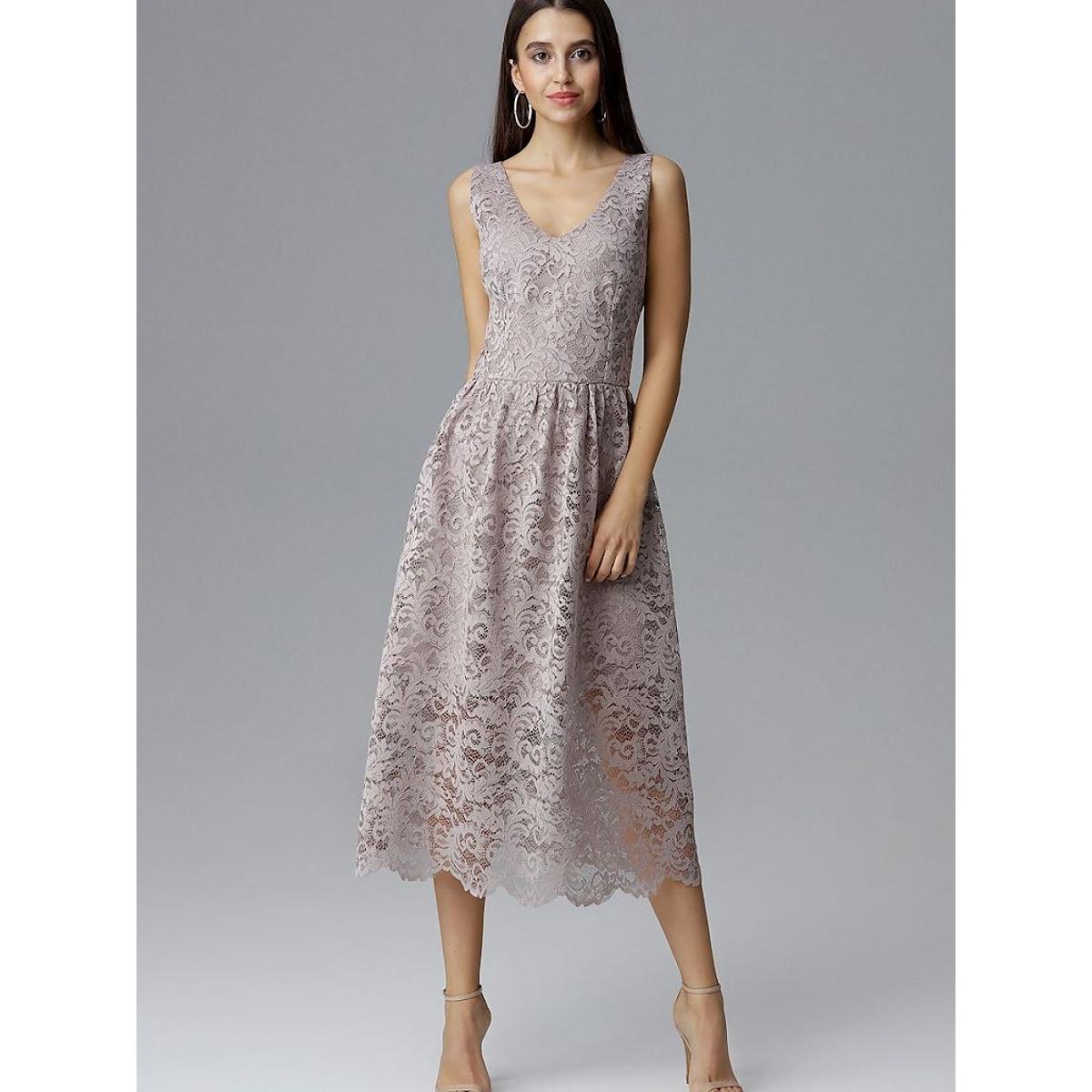 Figl, Damen, Kleider, Abendkleid, Beige, (M)
