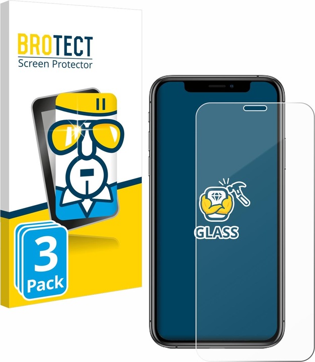 Produktbild BROTECT Panzerglas Hartglas Displayschutz (3 Stück, Apple iPhone XS)