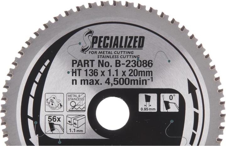 Immagine prodotto Makita TCT Pjūklas SPECIALIZED 136X1.1X20mm 0° T56B-23086