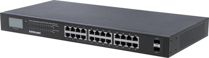 Produktbild Intellinet Gigabit Ethernet PoE+ Switch with 2 SFP Ports and LCD Screen (24 Ports)