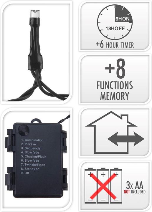 Productafbeelding FT Feeënlampjes 24 LED, warm wit (1.80 m)