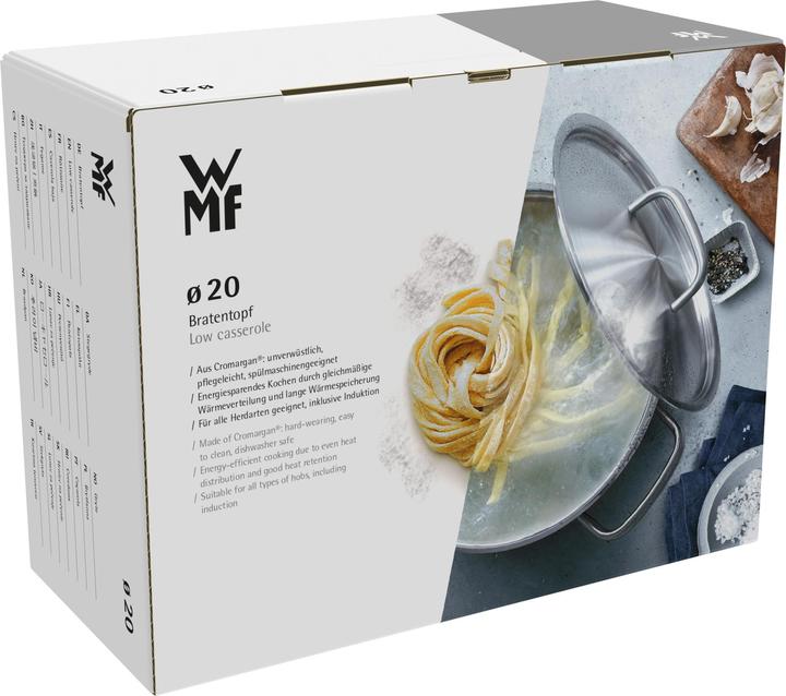 Produktbild WMF Kochtopf Bratentopf Induktion 20cm Glasdeckel 2,5l Provence Plus Edelstahl (20 cm, Bräter + Schmortopf, Edelstahl)
