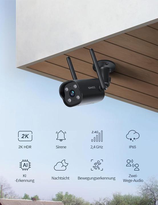 Actual product image GNCC 2K Überwachungskamera Outdoor mit Nachtsicht
