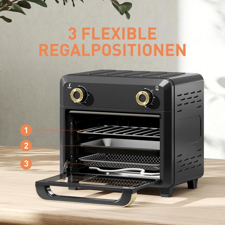 Produktbild Homcom Minibackofen Edelstahl, gehärtetes Glas Schwarz