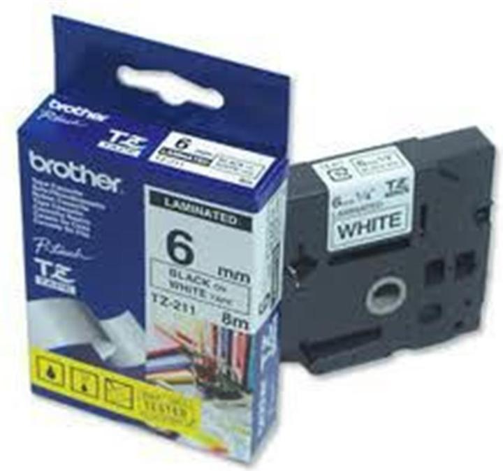 Produktbild Brother TZe-211 (0.60 cm, Schwarz, Weiss)