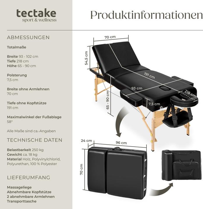 Actual product image tectake Massage table Somwang