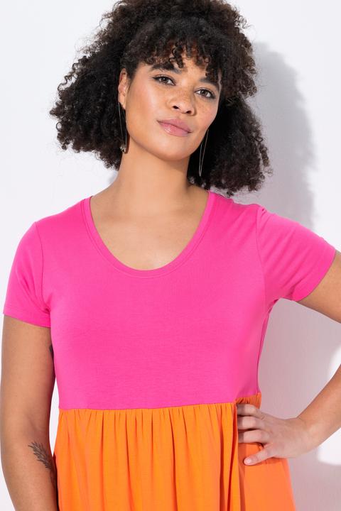 Produktbild Miamoda Jerseykleid, bequeme Passform, Colorblocking, Volants (52)