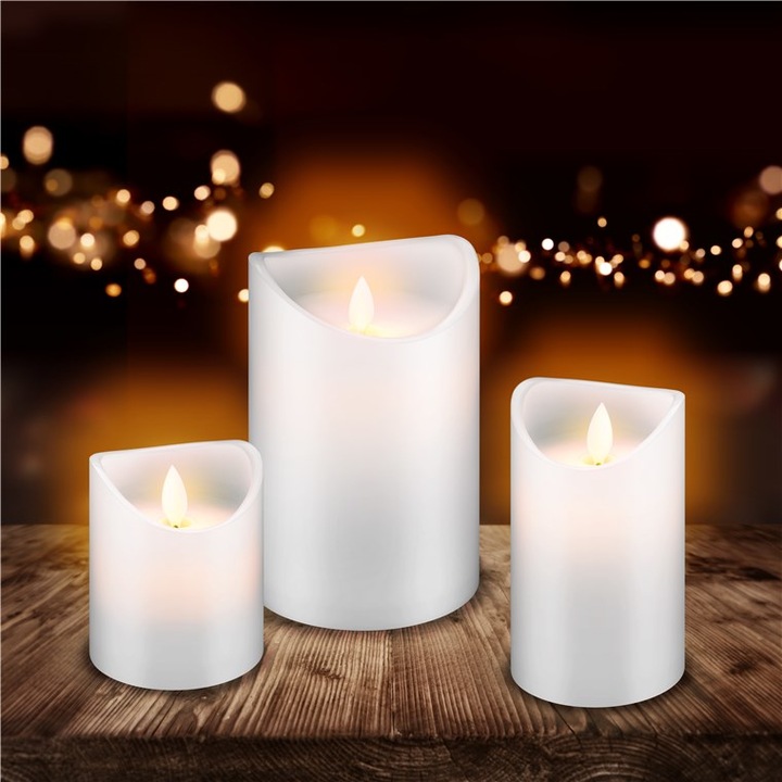 Produktbild Goobay LED-Echtwachs-Kerze, weiss, 10 x 15 cm (1 x)