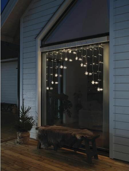 Produktbild Konstsmide LED-Lichtervorhang Schneeflocken, 41 LED, 1.4 m, Outdoor (11.40 m)