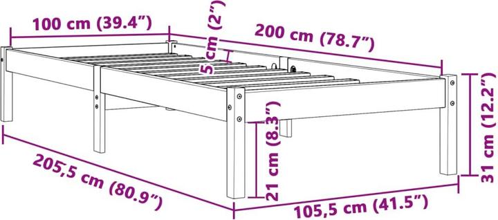 Image du produit vidaXL Bettrahmen (100 x 200 cm)