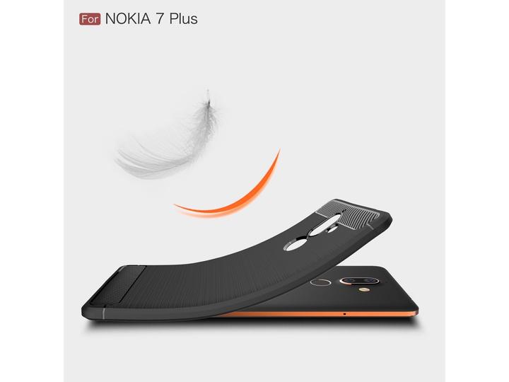 Actual product image Screenguard Nokia 7 Plus Cover Carbon Brushed Soft TPU (Nokia 7 Plus)