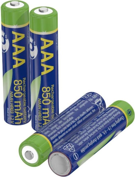 Immagine prodotto Energenie Batterie istantanee AAA ricaricabili (pronte all'uso), 850mAh, 4 pezzi in blister (4 pz., AAA, 850 mAh)