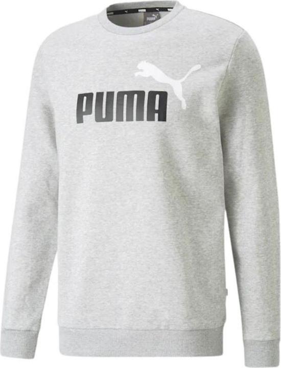 Actual product image Puma ESS+ 2 Col Big Logo Crew FL men's sweatshirt grey 586762 04 (2XL) (XXL)