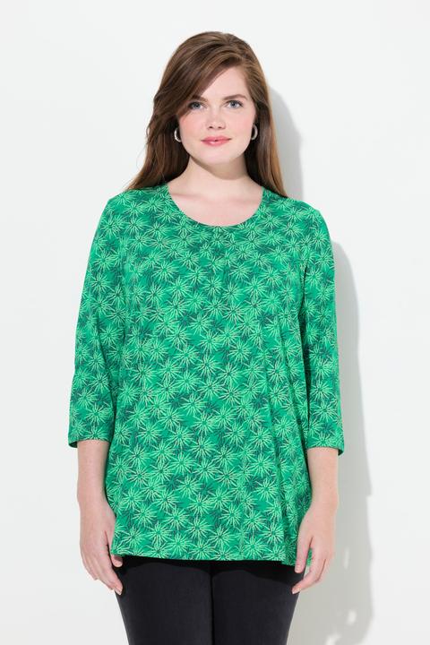 Produktbild Ulla Popken Shirt, Blüten, A-Linie, Rundhals, 3/4-Arm (42, 44)