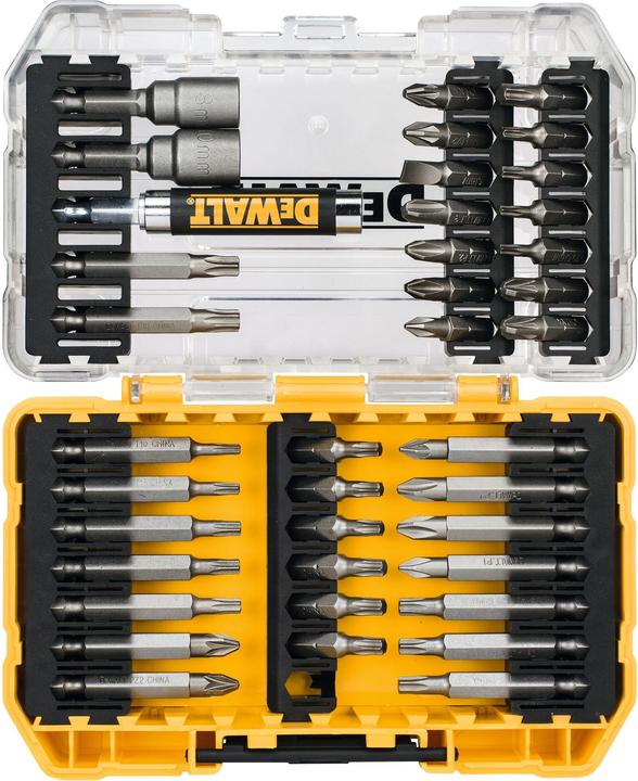 Actual product image DeWalt Bit set 40 pcs. (Cross Phillips PH M1, Cross Phillips PH M2, Cross Phillips PH M3, Cross Pozidriv PZ M1, Cross Pozidriv PZ M2, Cross Pozidriv PZ M3, Hexagon socket TX M10, Hexagon socket TX M15, Hexagon socket TX M20, Hexagon socket TX M25, Hexagon socket TX M30, Screw slot M6)