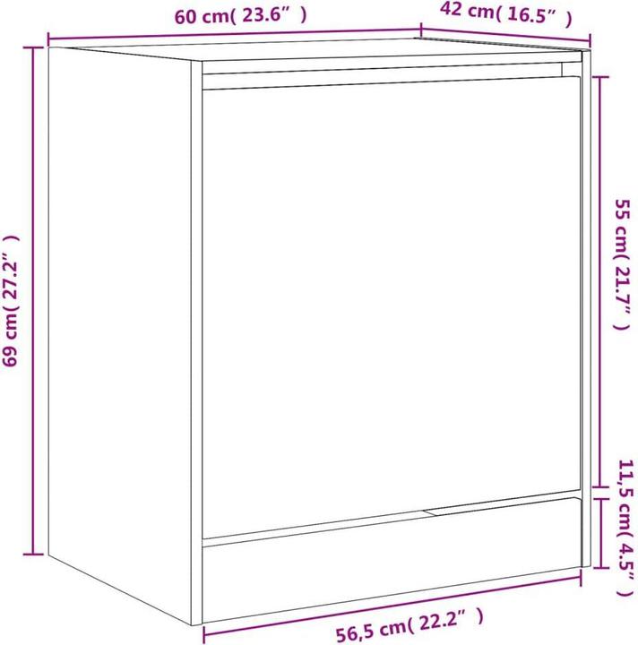 Actual product image vidaXL Nalani (60 x 42 x 69 cm)