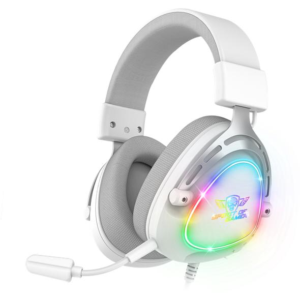 Spirit Of Gamer Casque Gamer filaire Elite H40 RGB (Blanc) (Cablato), Cuffie da gaming, Bianco