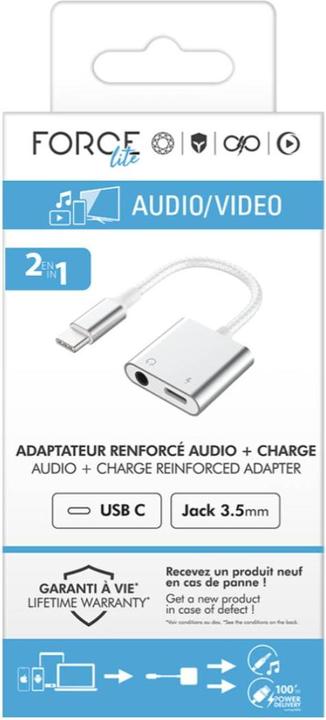 Energie-Label Force Power 2-in-1 Adapter (USB-C, 3.5mm Klinke)