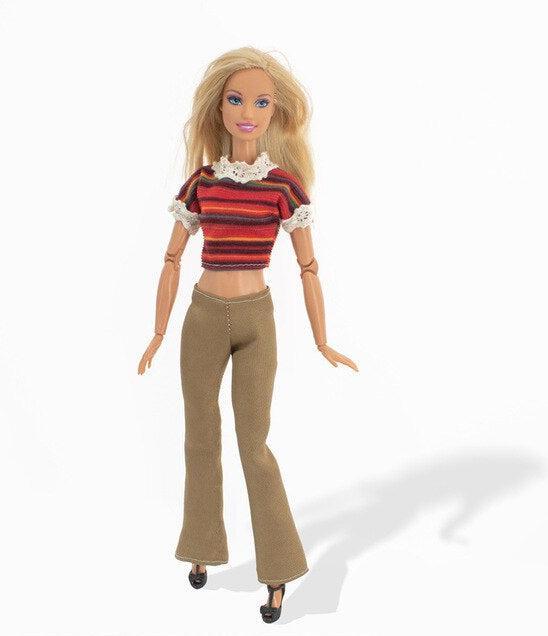 Produktbild Hermex Mode Hose und Top für Barbie Puppen Retro Collection Beige Rot