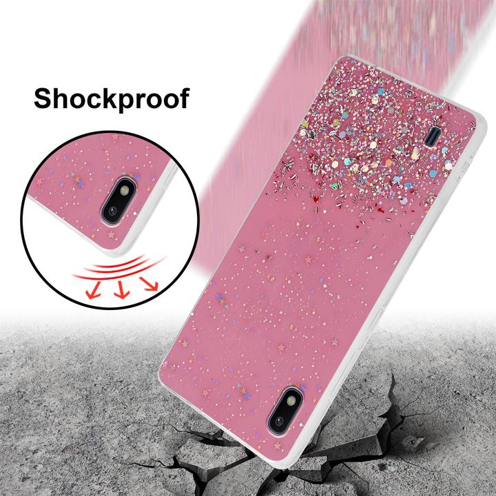 Actual product image Cadorabo TPU cover sparkling glitter (HTC One M10, Samsung Galaxy A10)