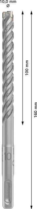 Productafbeelding Bosch Zubehör Broca para martillos perforadores SDS plus-5X: 10 x 100 x 160 mm CON 4 ARISTAS DE CORTE (10 mm)