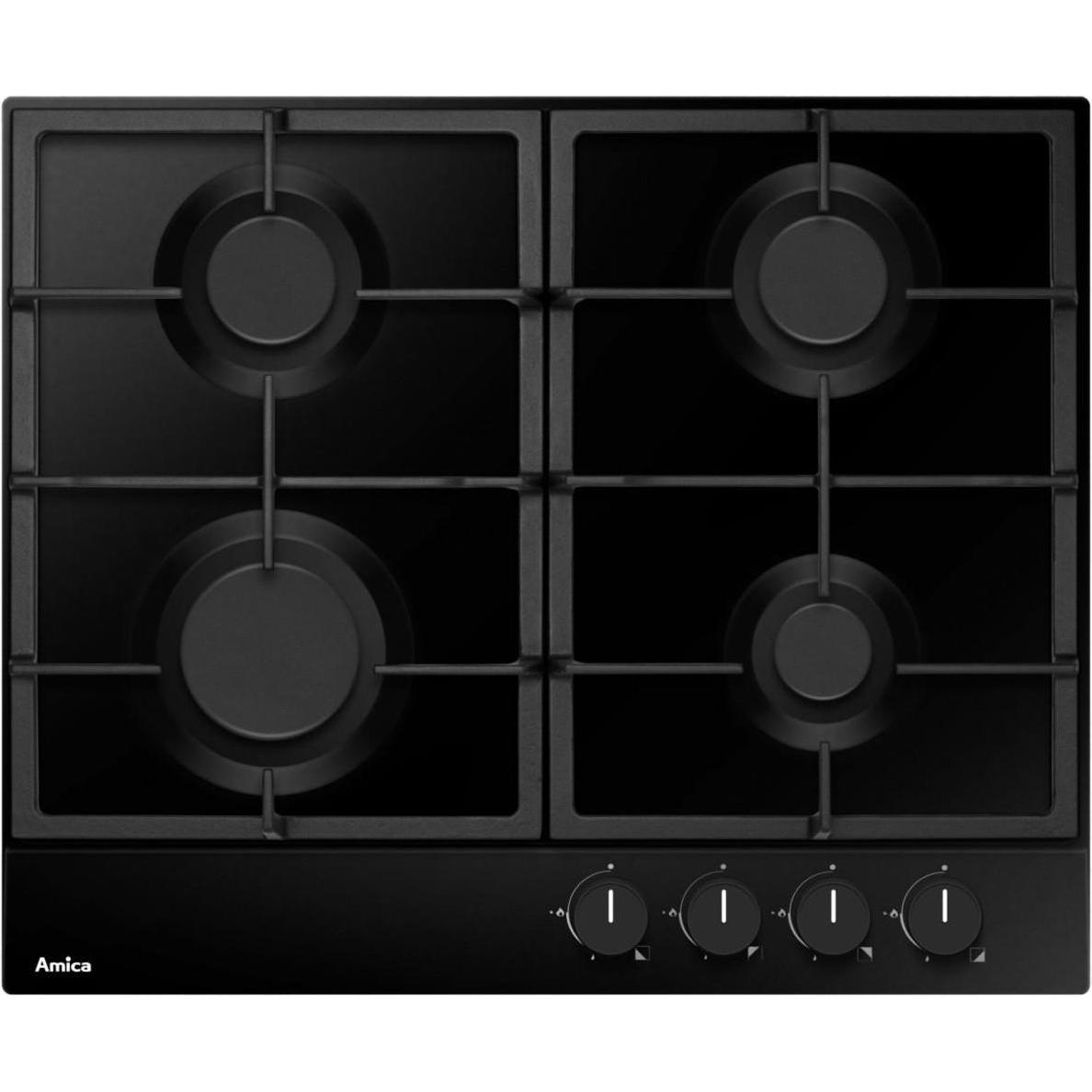Amica Gas hob PGA6100APB, Kochfeld, Schwarz