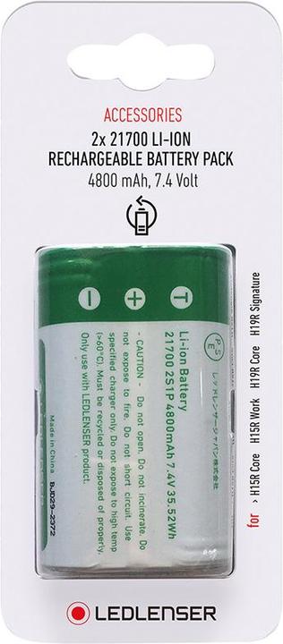Actual product image Ledlenser 2x 21700 Li-Ion Rechargeable Battery Pack Box