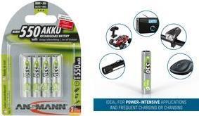 Produktbild Ansmann HR03 Micro 550 mAh (4 Stk., AAA, 550 mAh)
