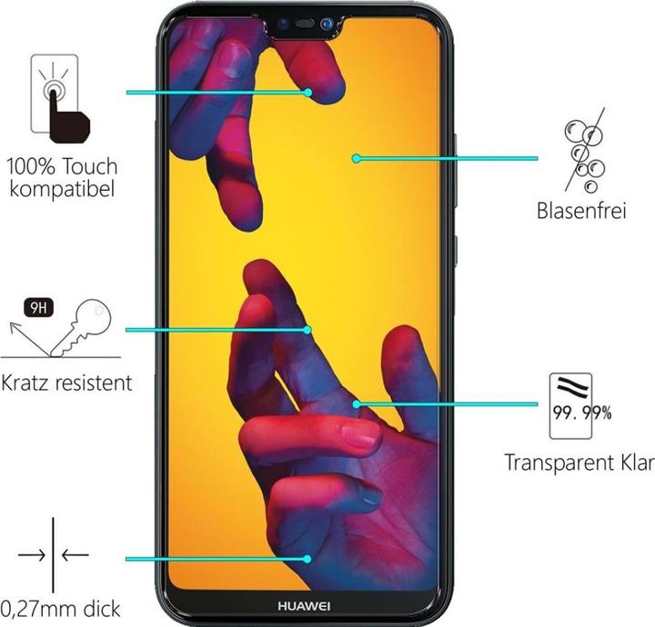 Produktbild Screenguard Huawei P20 Lite Panzerglas Schutzfolie Case Friendly Design (1 Stück, Huawei P20 Lite)