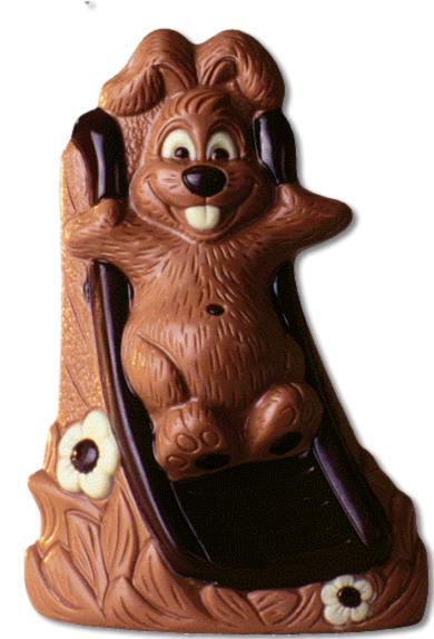 Actual product image miniSchoggi Chocolate mold Easter bunny on slide