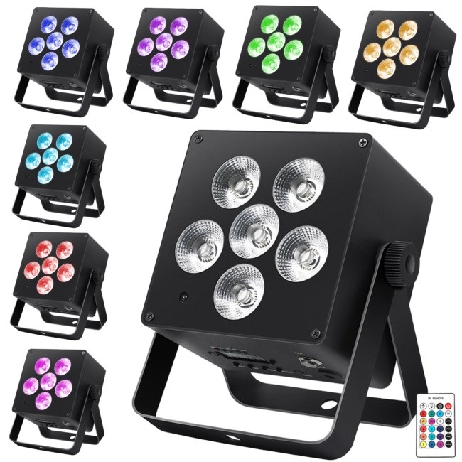 Light4Me Batteriebetriebener LED-Strahler ACCU PAR RGBWA-UV