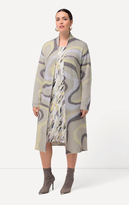 Produktbild Ulla Popken Long-Strickjacke, Jacquard-Strickmuster, offene Form (58)