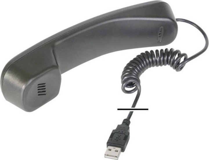 Produktbild Digitus Telefon Hoerer USB fuer Skype MSN ICQ X-lite Dialpad MediaRing Net2phone etc. schwarz