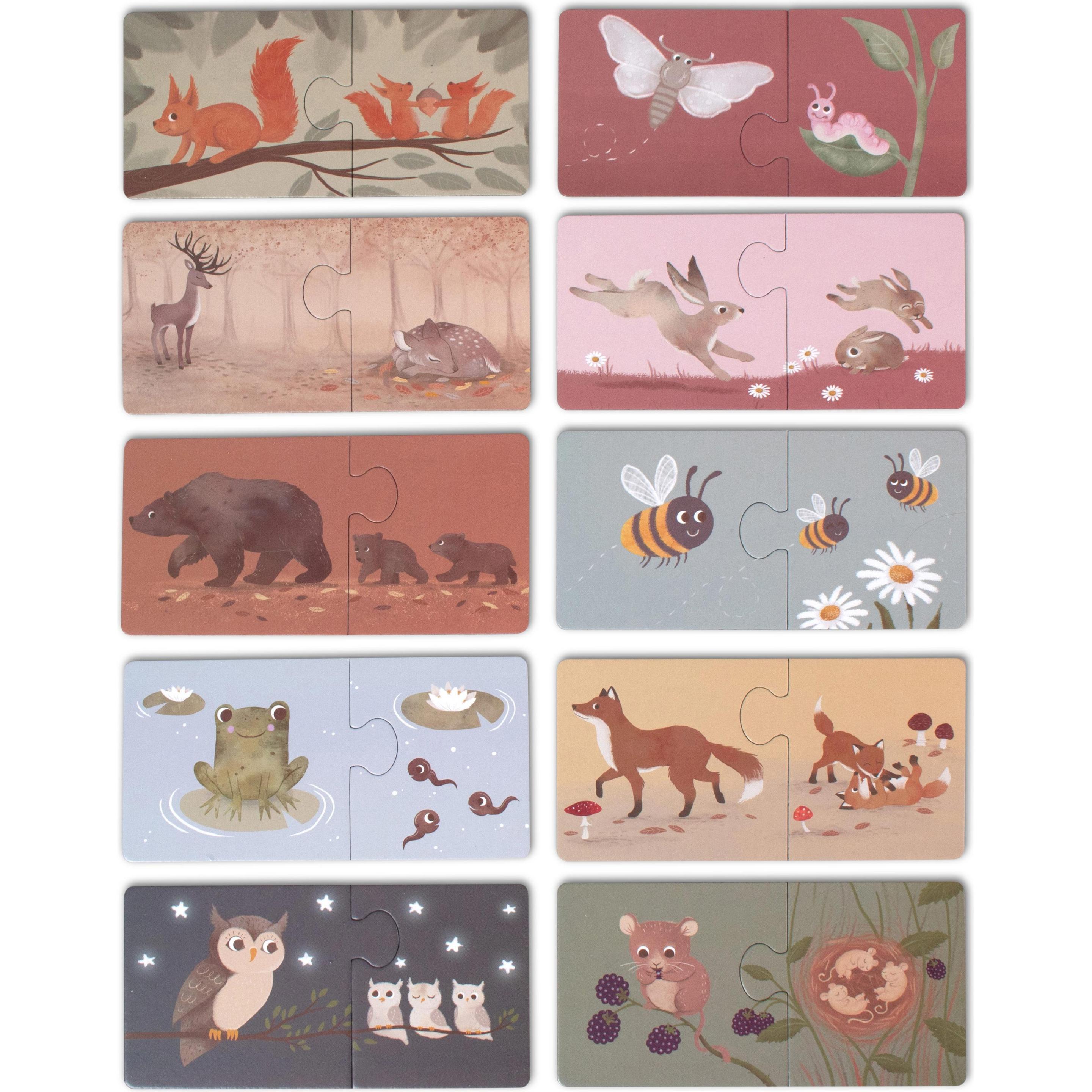 Thumbnail - Filibabba Eltern-Kind-Puzzle - Nordische Tierwelt (10 Teile)