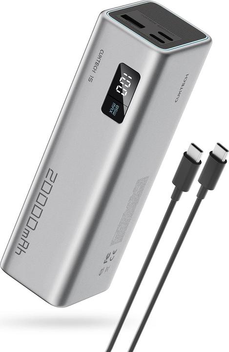 Cuktech Powerbank CUKP200XGLGR 100W 20000mAh 2 x USB-C 1 x USB-A - grau (20000 mAh, 100 W)