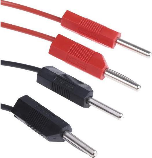 Actual product image RS PRO Test leads plug / plug, black, red PVC-insulated 1m, 15V / 4A