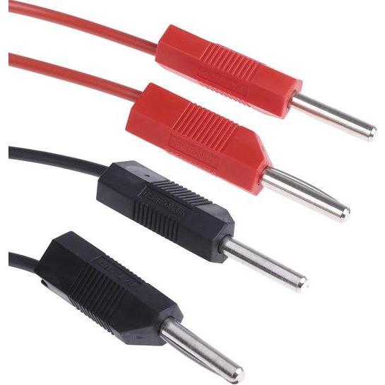 Rs Pro, Messleitung, Messleitungen Stecker / Stecker, Schwarz, Rot PVC-isoliert 1m, 15V / 4A