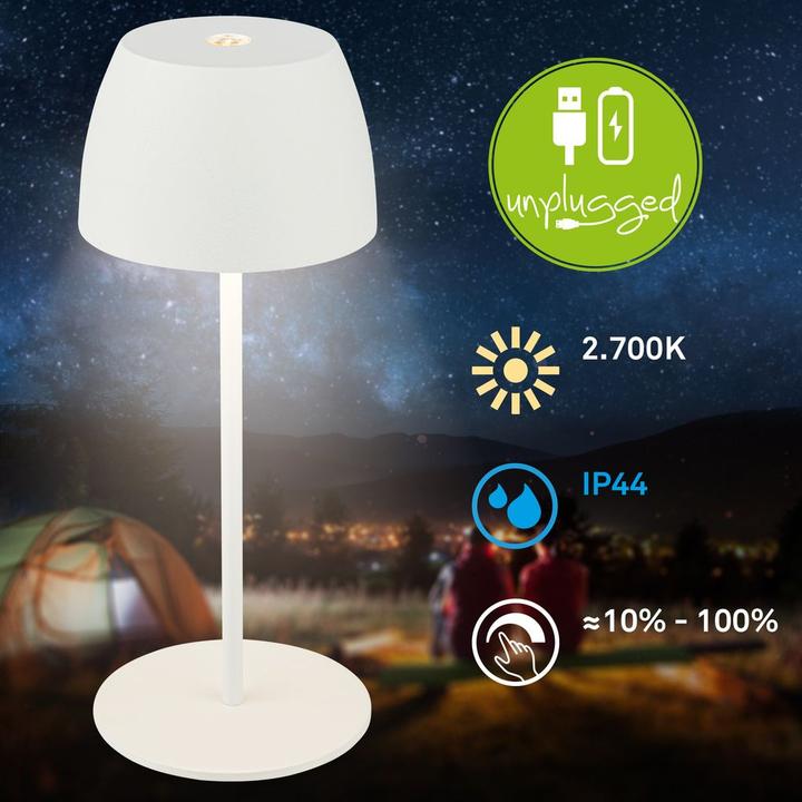 Image du produit Briloner Lampe de bureau LED rechargeable - Mini Touch, white (150 lm)