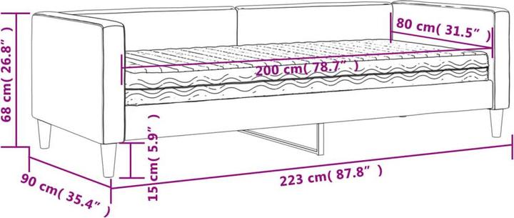 Image du produit vidaXL Tagesbett mit Matratze (80 x 200 cm)