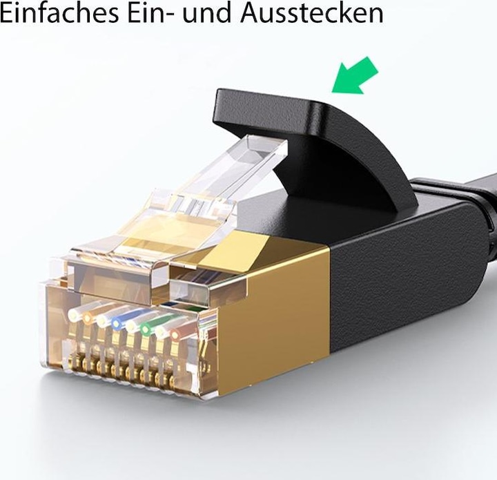 Produktbild Hermex Netzwerkkabel Flachkabel Ethernet LAN Kabel RJ45 Cat. 7 (U/UTP, CAT7, 8 m)