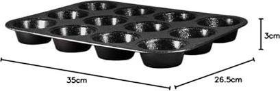 Actual product image BerlingerHaus Muffin Baking Tin for 12 pcs 35x26.5x3cm Black Silver Collection