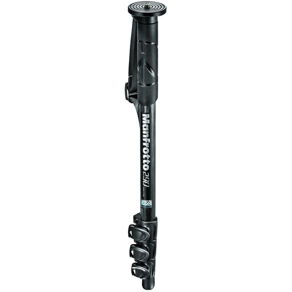 Manfrotto MM290C4 camera monopod Carbon Black (Kunststoff), Stativ, Schwarz