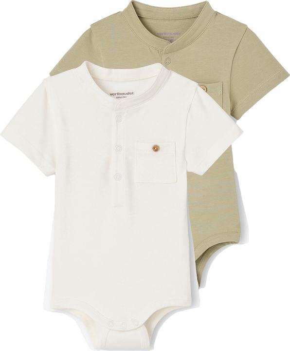 Produktbild Vertbaudet Bio-Kollektion: 2er-Pack Baby Bodys mit Stehkragen (98)