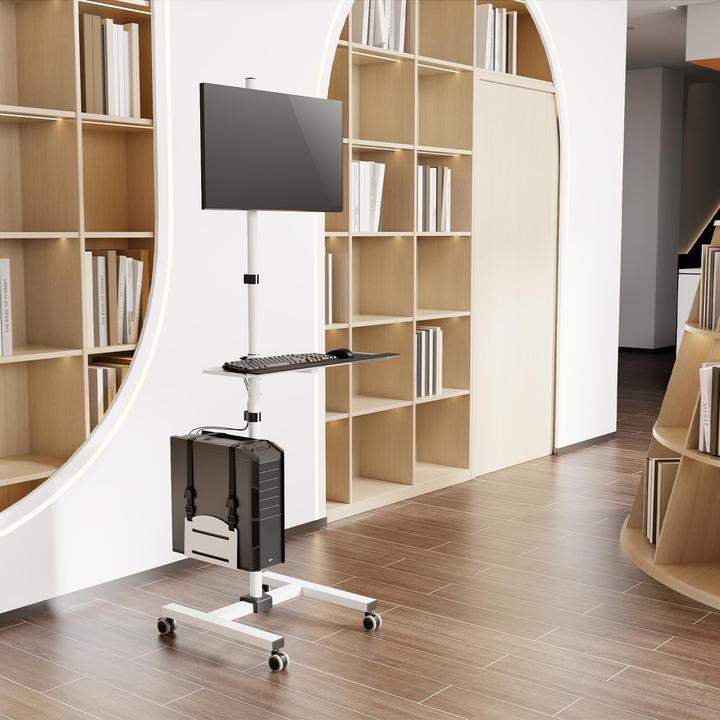 Image du produit Maclean professional stand trolley mobile computer workstation on wheels max 17 -32 max 20kg MC