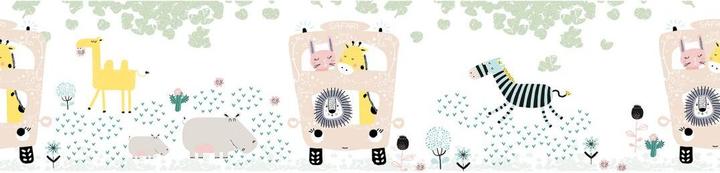 Image du produit A.S. Création Charmante nursery Kids Safari Friends avec de mignons animaux de la savane (15 x 500 cm)