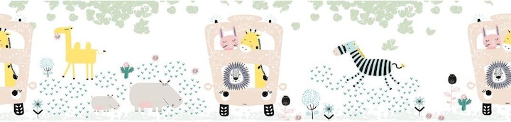 Produktbild A.S. Création Lovely Kids Kinderzimmer Safari Friends mit niedlichen Tieren der Savanne (15 x 500 cm)